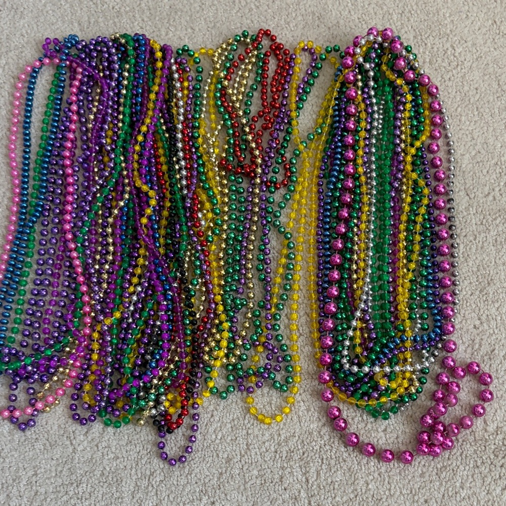 Colorful Mardi Gras beads  Party bead necklaces